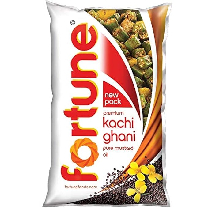 Fortune Premium Kachi Ghani Pure Mustard Oil, 1 ltr pouch